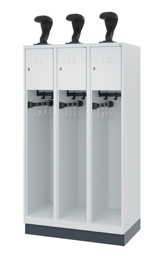 Produktbild C+P Feuerwehrspind Evolo Youngster 3 Wertfächer lichtgrau 900 x 500 x 1530 mm