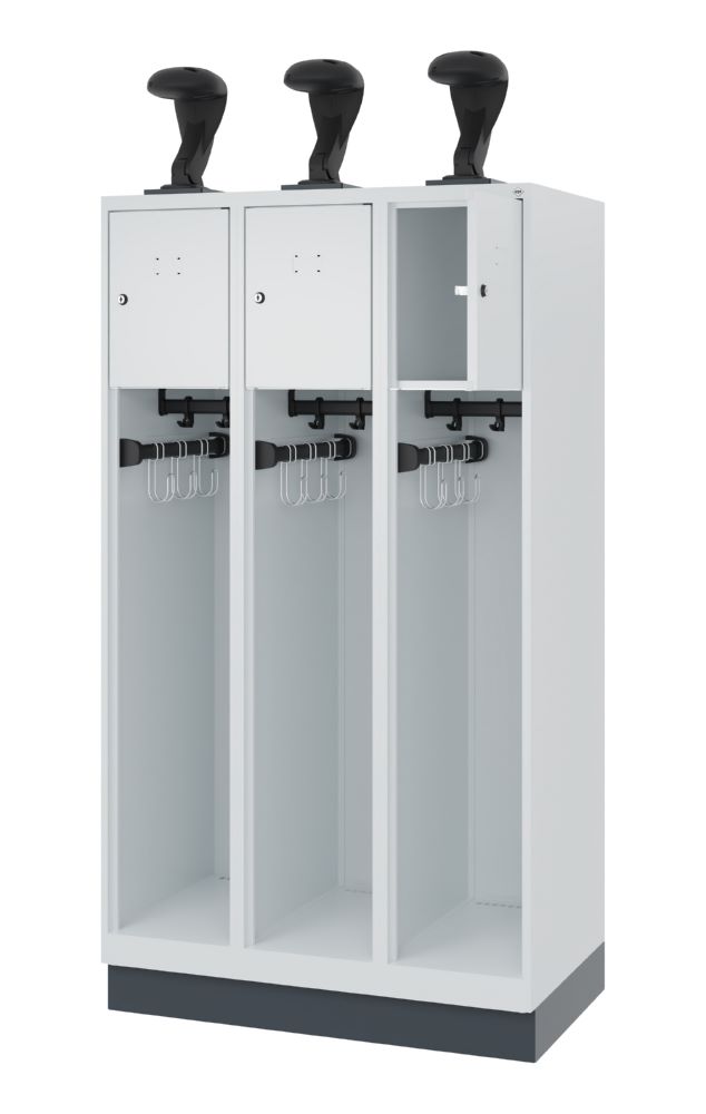 Produktbild C+P Feuerwehrspind Evolo Youngster 3 Wertfächer lichtgrau 900 x 500 x 1530 mm bild 2