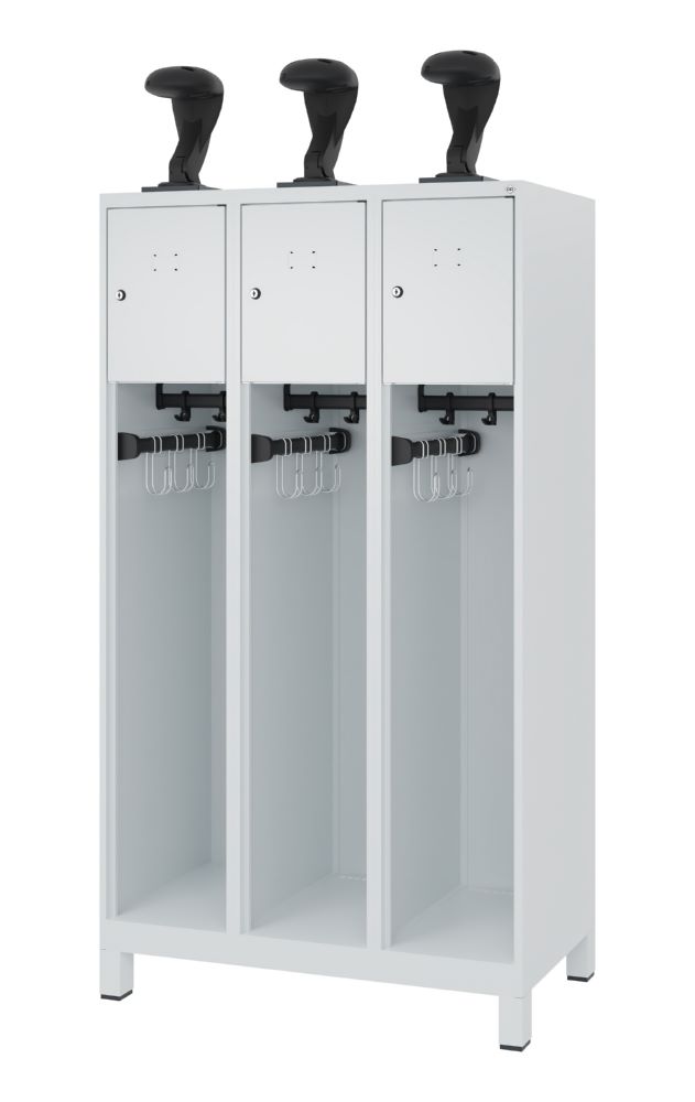 Produktbild C+P Feuerwehrspind Evolo Youngster 3 Wertfächer lichtgrau 900 x 500 x 1530 mm