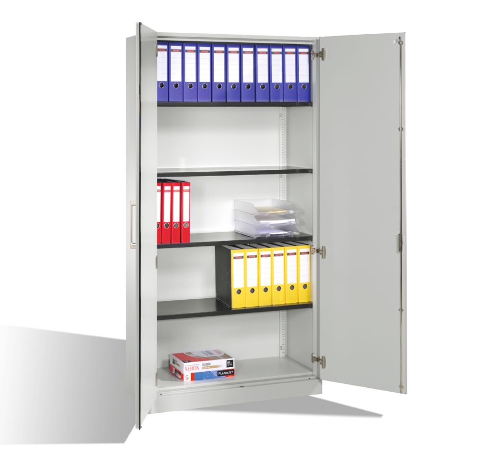 Produktbild C+P Flügeltürenschrank Asisto Büroschrank in lichtgrau 1000 x 435 x 1980 mm bild 3