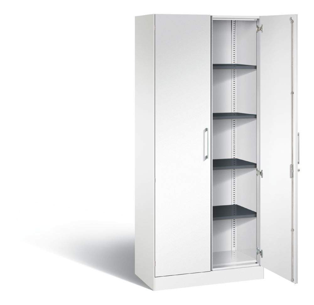 Produktbild C+P Flügeltürenschrank aus Stahl Asisto 4 Böden weiß 800 x 435 x 1980 mm bild 2