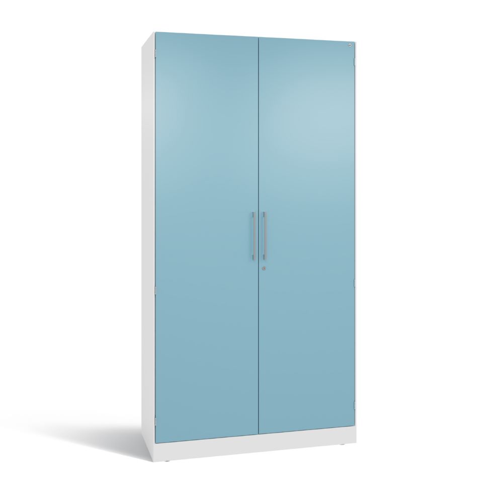 Produktbild C+P Flügeltürenschrank mit Stahltüren Asisto horizontblau 1000 x 435 x 1980 mm