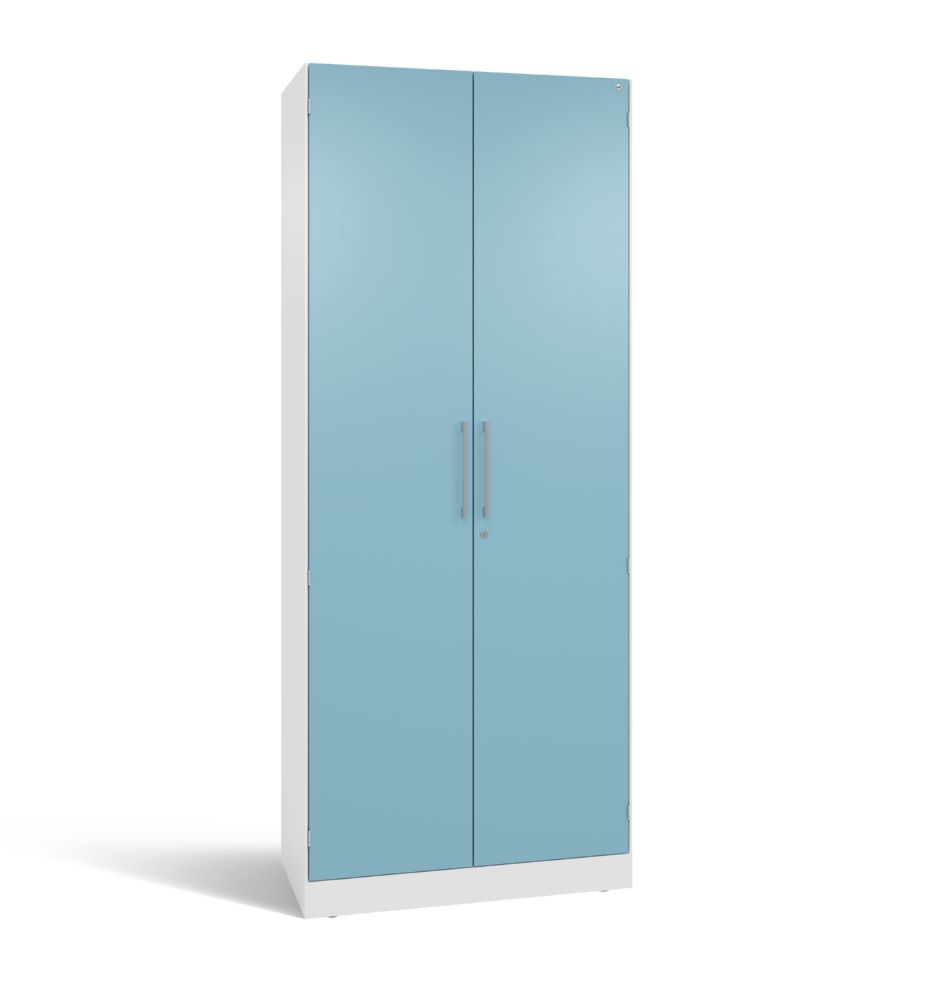 Produktbild C+P Flügeltürenschrank Asisto 2 Stahltüren horizontblau 800 x 435 x 1980 mm