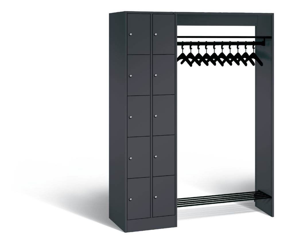 Produktbild C+P Garderobe Serie 8070 links mit Fächerschrank in anthrazit 1410 x 480 x 1950 mm bild 1
