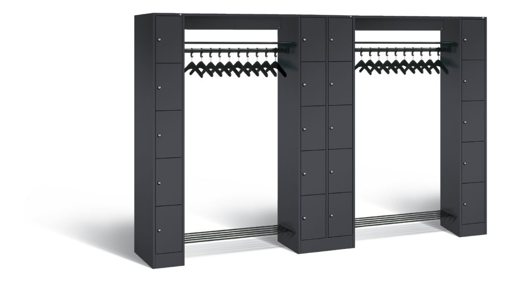 Produktbild C+P Garderobefächerschrank Serie 8070 1950 x 2840 x 480 mm anthrazit