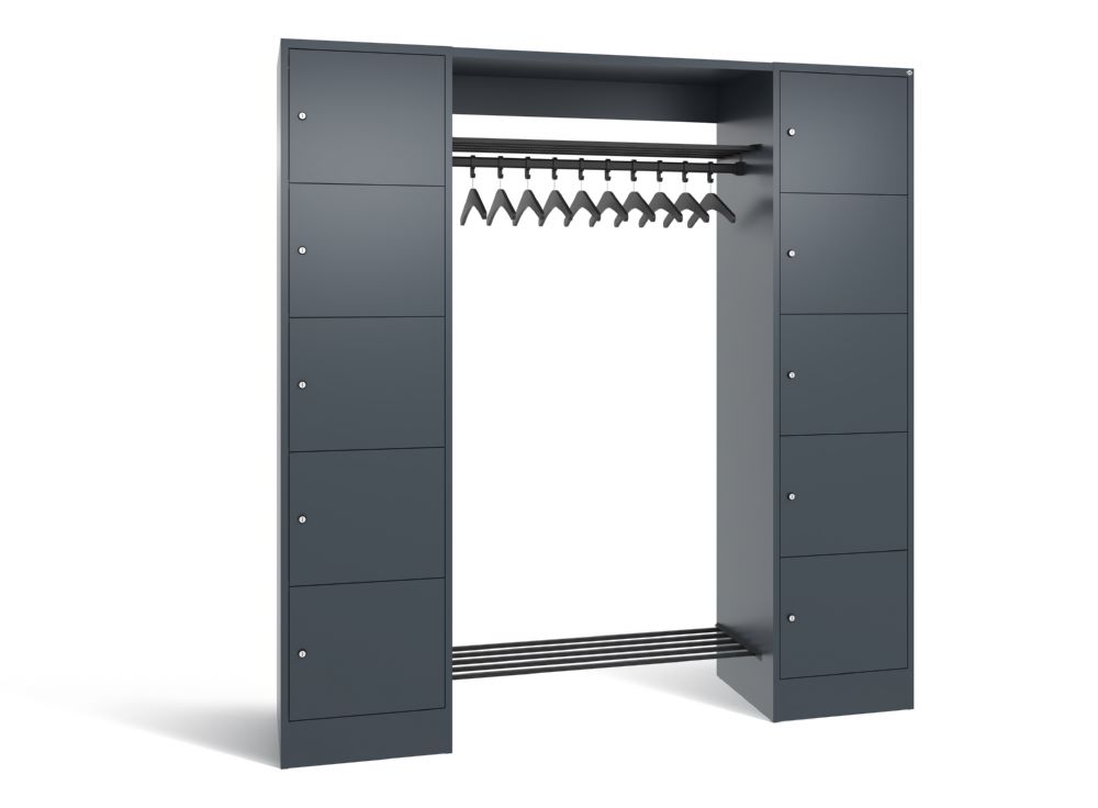 Produktbild C+P Garderobenfächerschrank Serie 8070 1950 x 1870 x 480 mm in anthrazit
