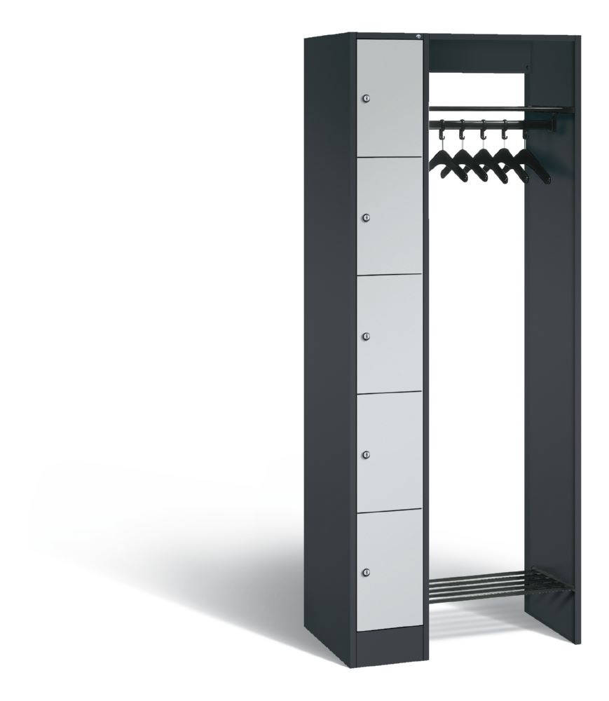 Produktbild C+P Garderobe Serie 8070 inklusive Kleiderbügel anthrazitgrau 740 x 480 x 1950 mm