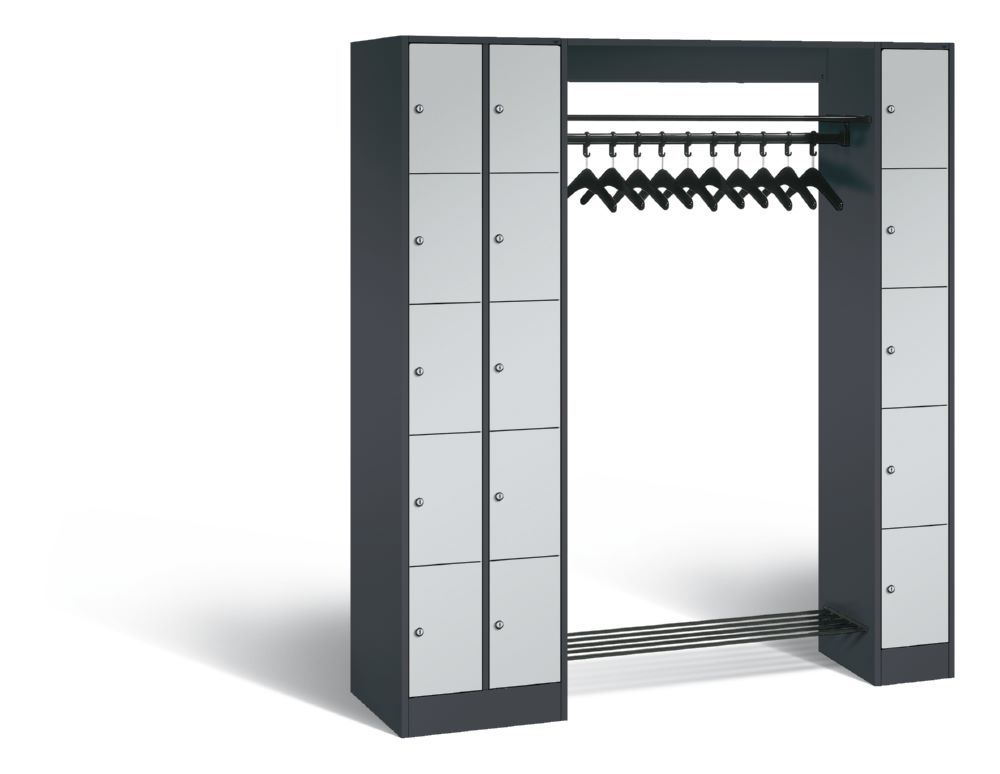Produktbild C+P Garderobefächerschrank Serie 8070 1950 x 2100 x 480 mm anthrazit lichtgrau