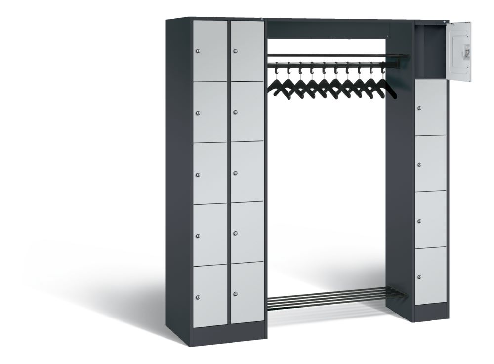 Produktbild C+P Garderobefächerschrank Serie 8070 1950 x 2100 x 480 mm anthrazit lichtgrau bild 2