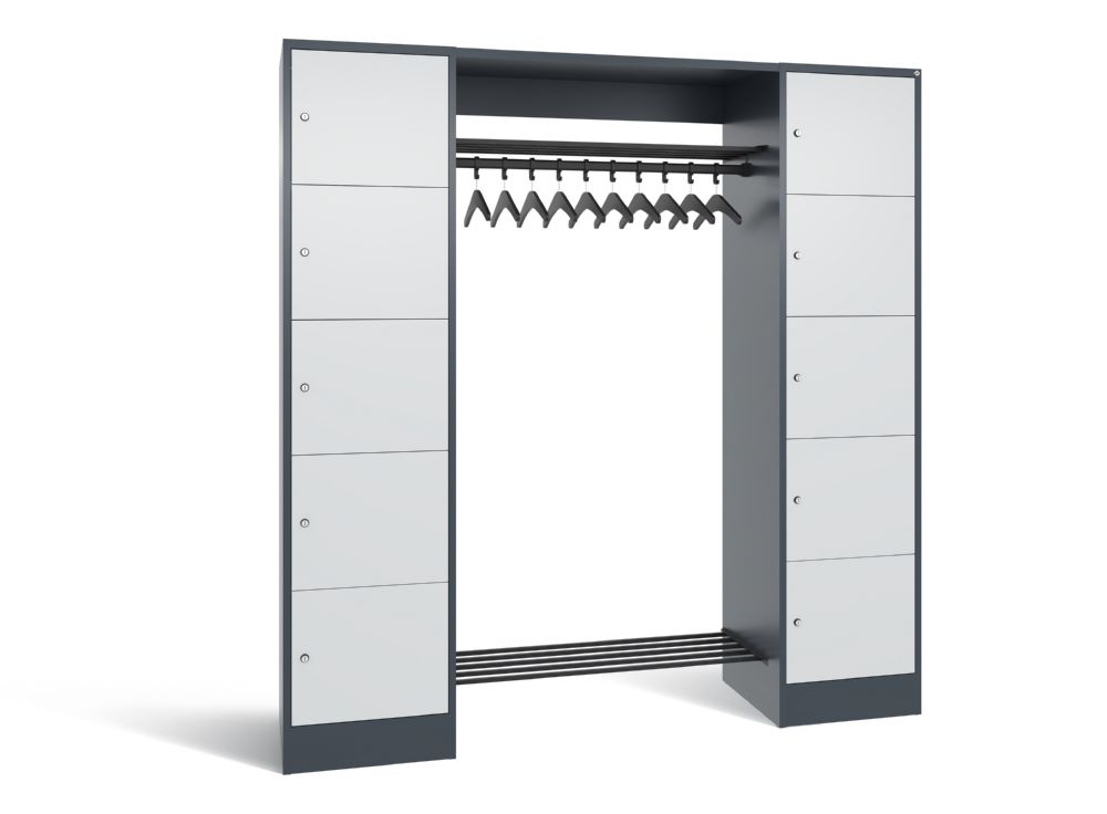 Produktbild C+P Garderobenfächerschrank Serie 8070 1950 x 1870 x 480 mm anthrazit lichtgrau