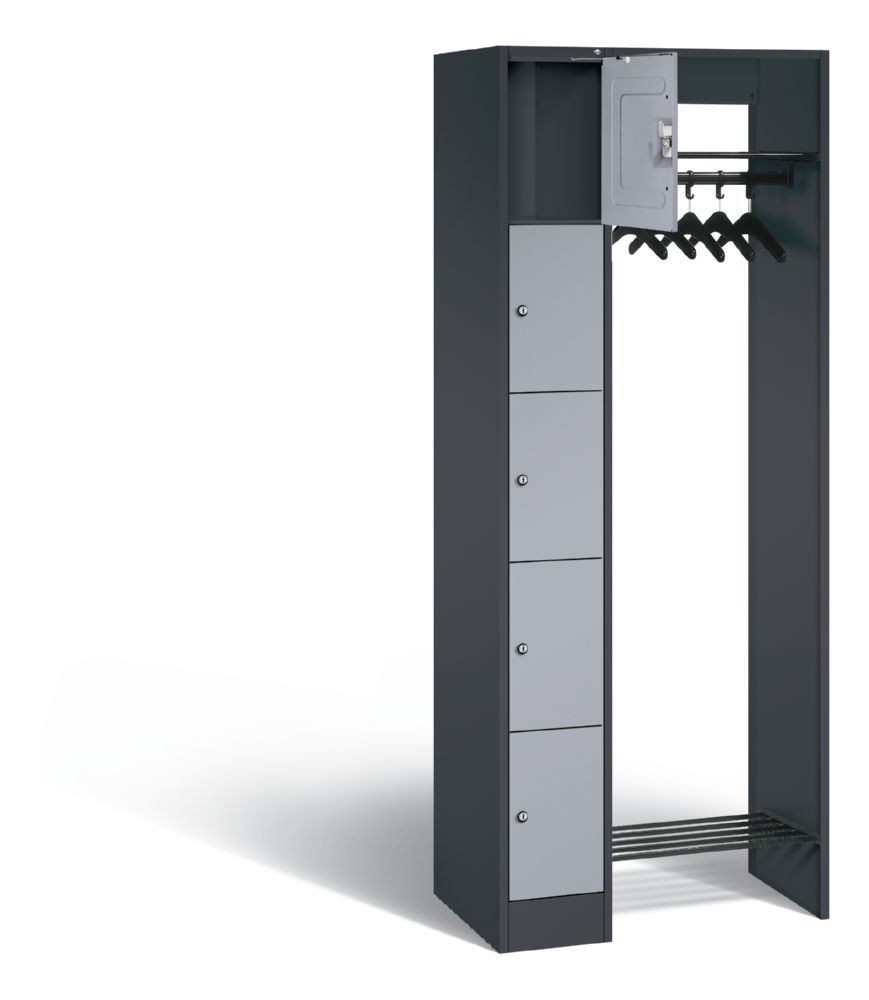 Produktbild C+P Garderobe Serie 8070 anthrazit weißalu 740 x 480 x 1950 mm bild 2