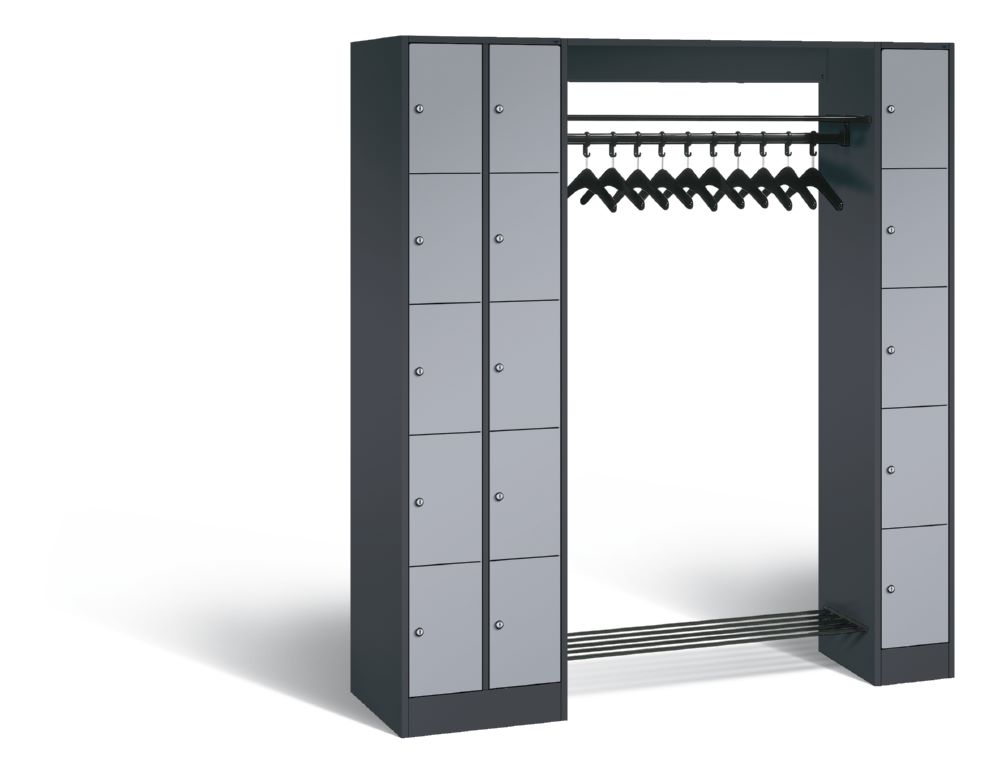 Produktbild C+P Garderobefächerschrank Serie 8070 1950 x 2100 x 480 mm anthrazit weißaluminium