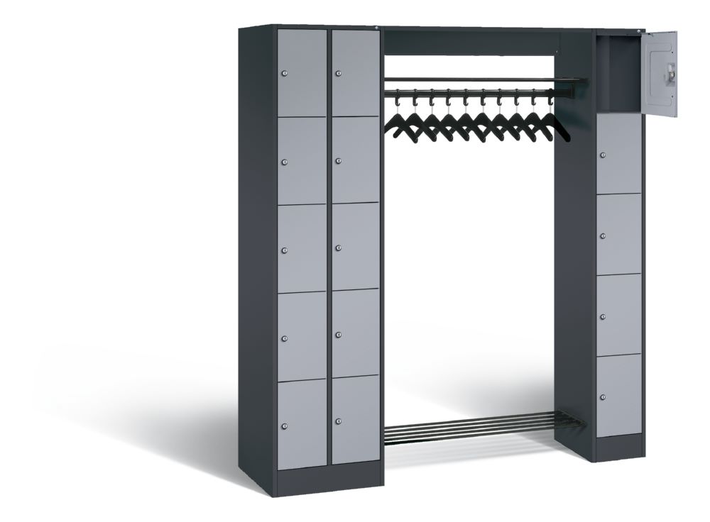 Produktbild C+P Garderobefächerschrank Serie 8070 1950 x 2100 x 480 mm anthrazit weißaluminium bild 2