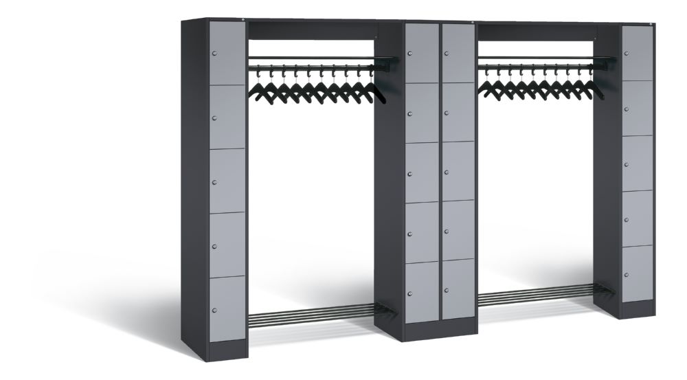 Produktbild C+P Garderobefächerschrank Serie 8070 1950 x 2840 x 480 mm anthrazit weißaluminium