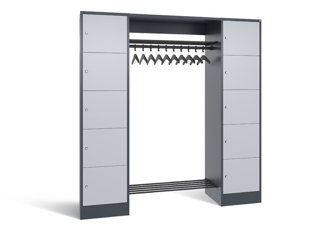 Produktbild C+P Garderobenfächerschrank Serie 8070 1950 x 1870 x 480 mm anthrazit weißaluminium