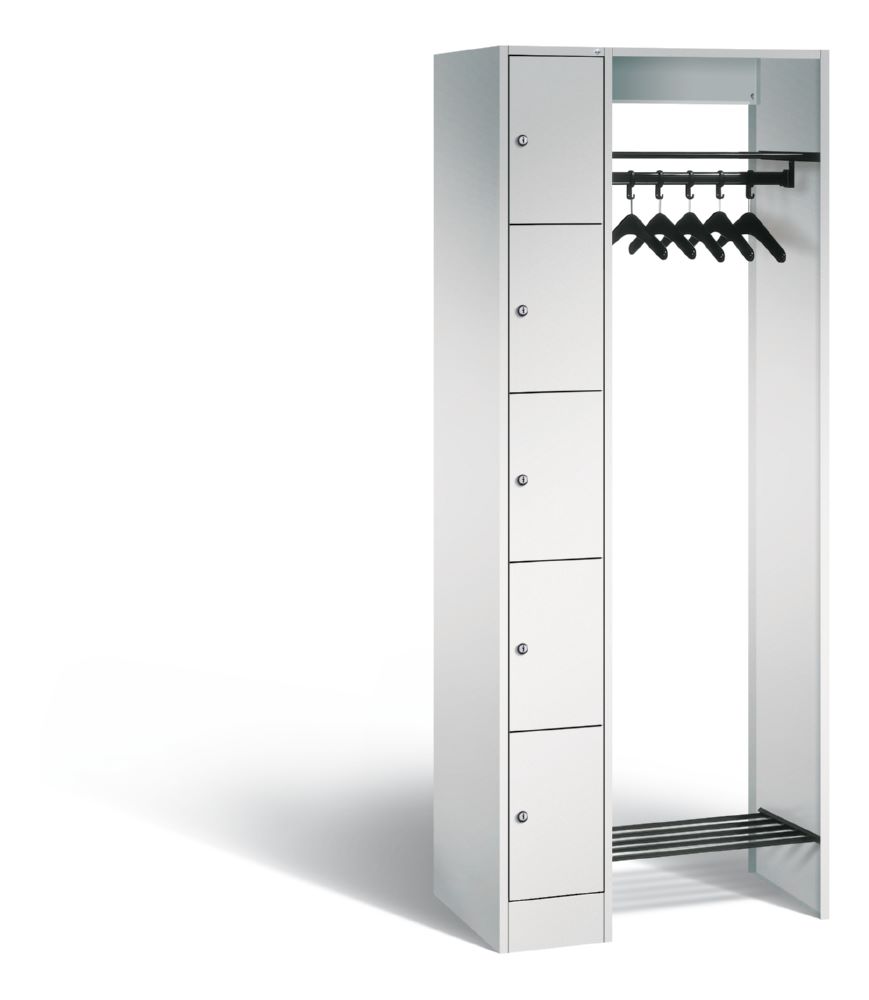 Produktbild C+P Garderobe Serie 8070 inklusive Kleiderbügel lichtgrau 740 x 480 x 1950 mm