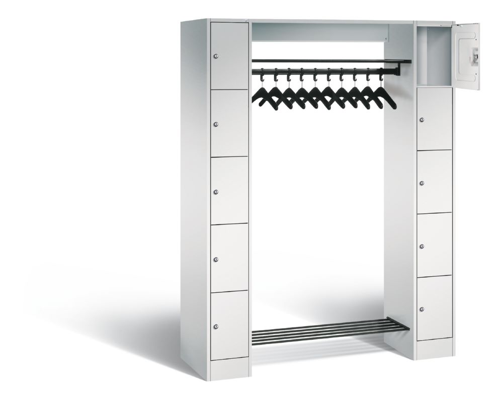 Produktbild C+P Freistehende Garderobe Serie 8070 lichtgrau 1430 x 480 x 1950 mm bild 2