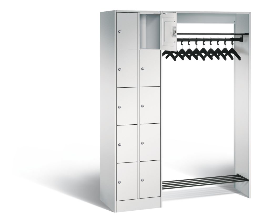 Produktbild C+P Garderobe Serie 8070 mit 1 Fächerschrank lichtgrau 1410 x 480 x 1950 mm bild 2
