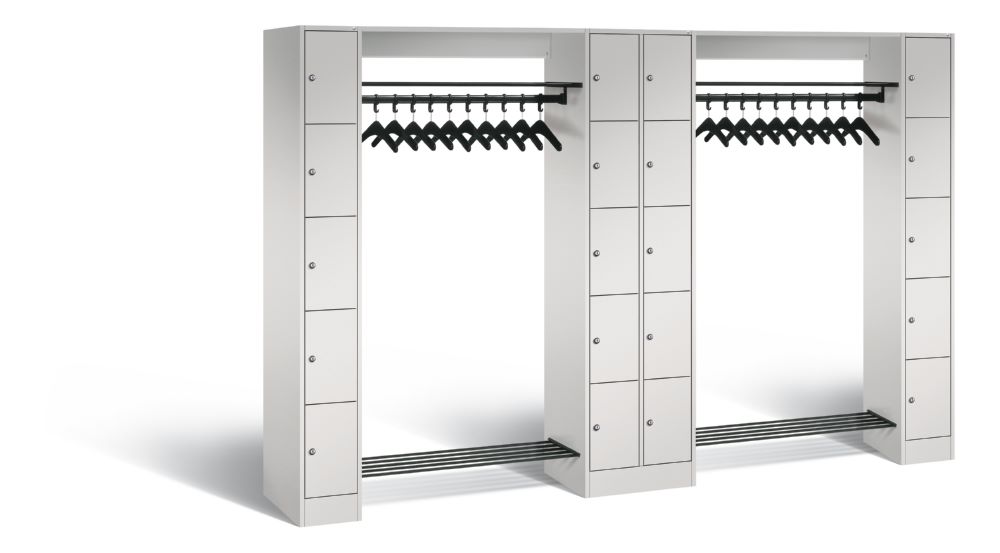 Produktbild C+P Garderobefächerschrank Serie 8070 1950 x 2840 x 480 mm in lichtgrau