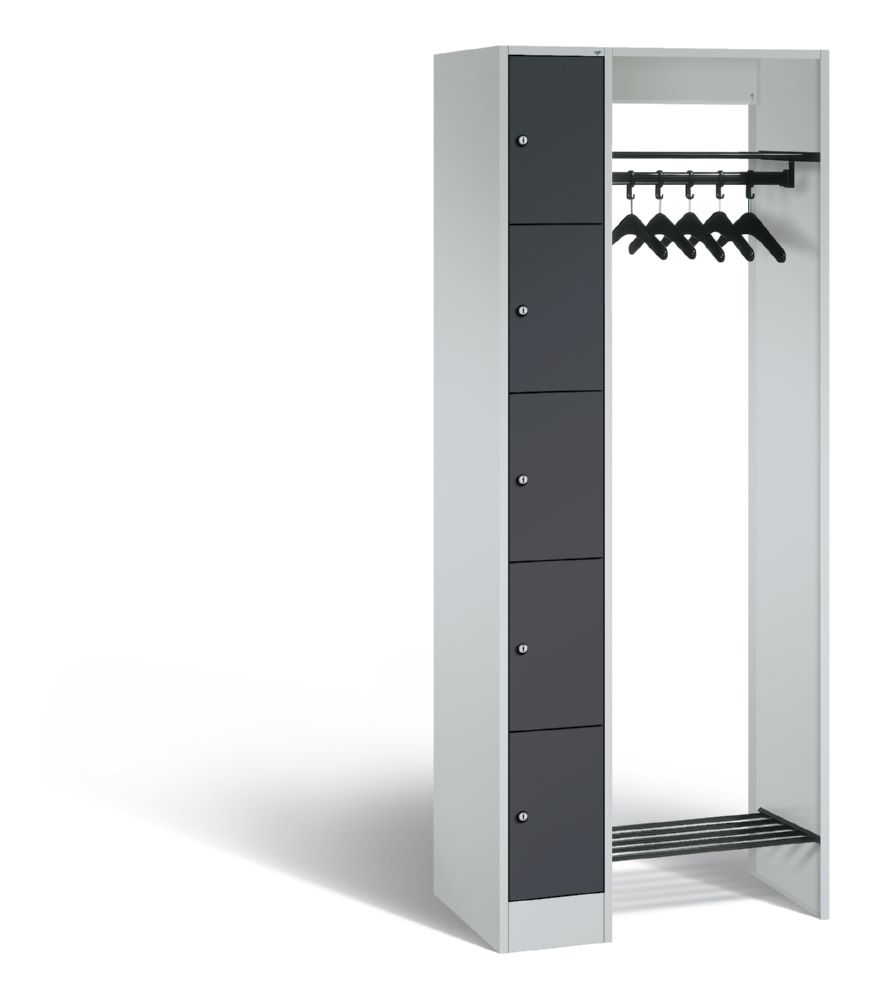 Produktbild C+P Garderobe Serie 8070 hellgrau anthrazit 740 x 480 x 1950 mm