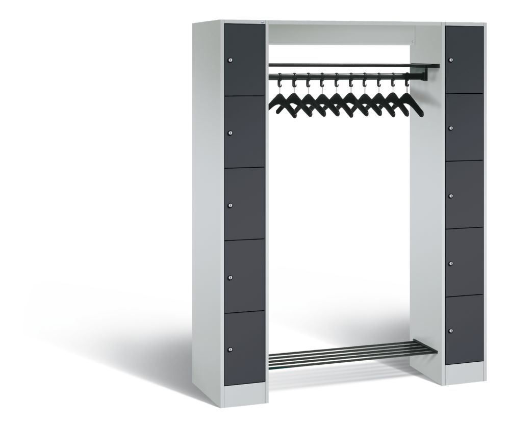 Produktbild C+P Garderobe freistehend Serie 8070 grau anthrazit 1430 x 480 x 1950 mm