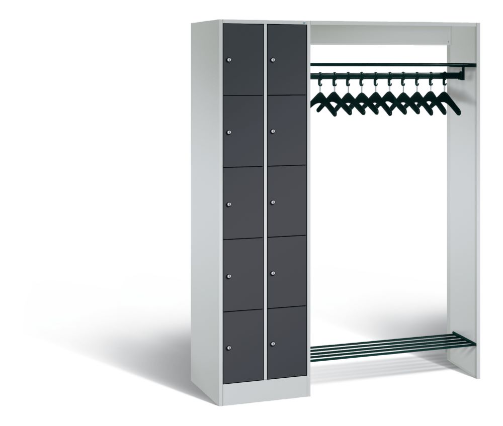 Produktbild C+P Garderobe Serie 8070 Fächer in anthrazit lichtgrau 1410 x 480 x 1950 mm