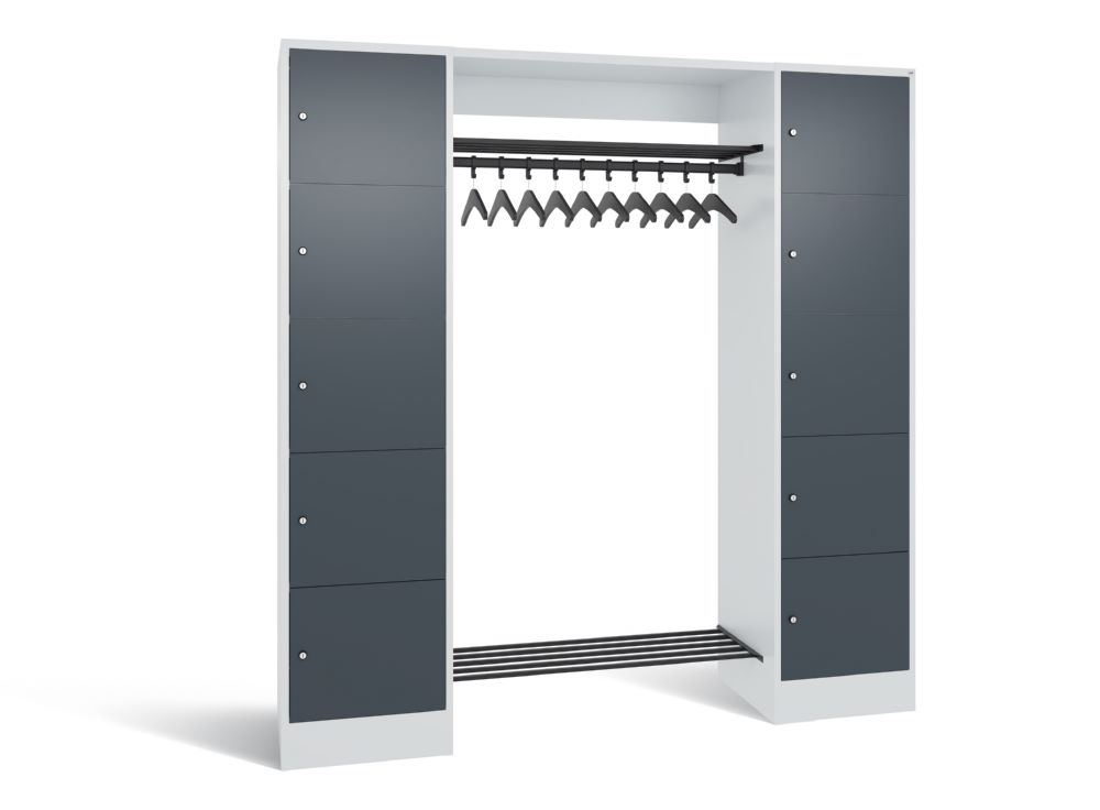 Produktbild C+P Garderobenfächerschrank Serie 8070 1950 x 1870 x 480 mm lichtgrau anthrazit
