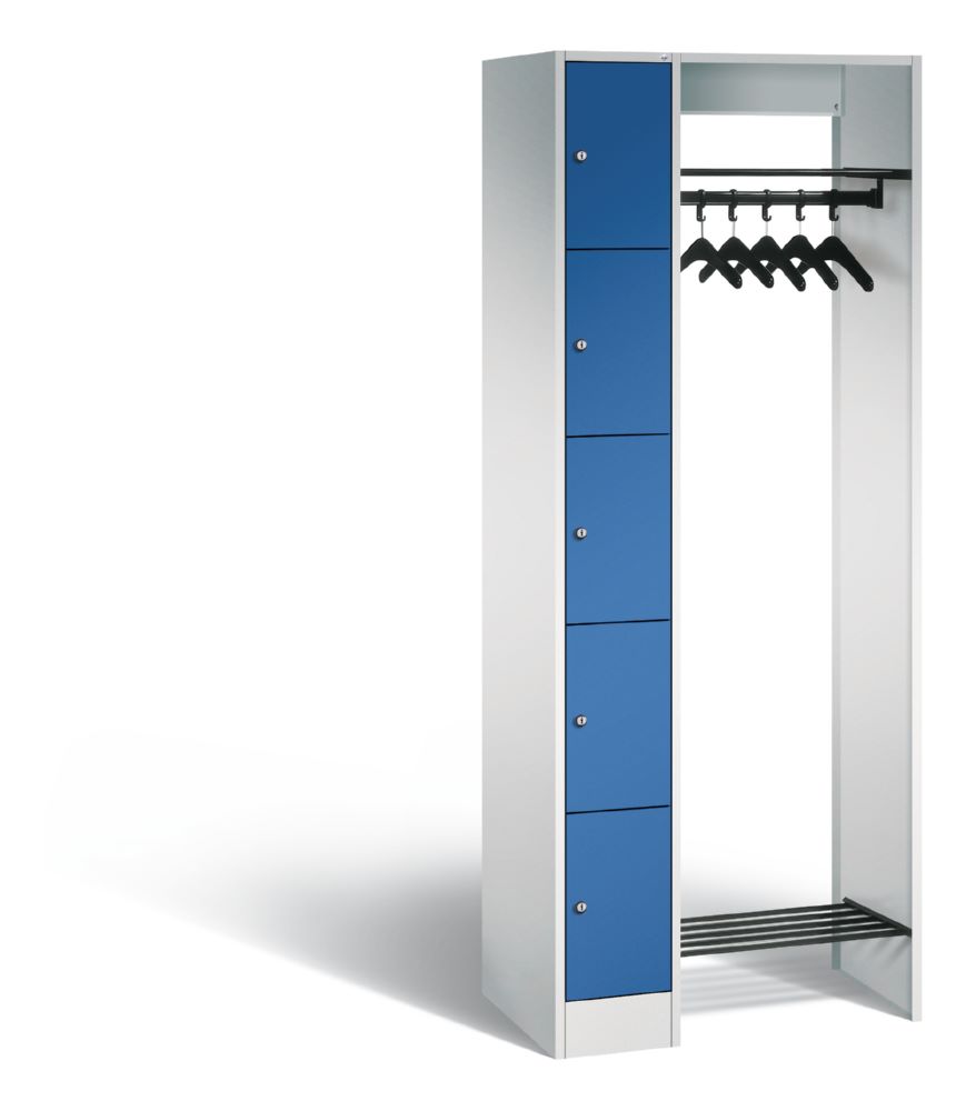 Produktbild C+P Garderobe Serie 8070 inklusive Kleiderbügel enzianblau 740 x 480 x 1950 mm
