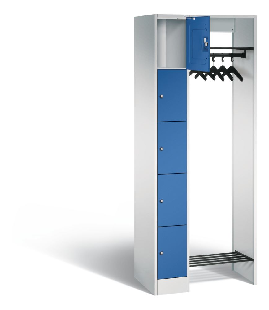Produktbild C+P Garderobe Serie 8070 inklusive Kleiderbügel enzianblau 740 x 480 x 1950 mm bild 2