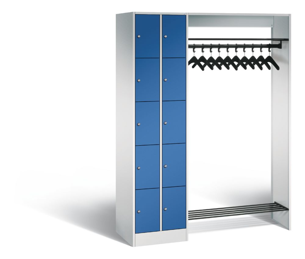 Produktbild C+P Garderobe Serie 8070 mit Fächerschrank in enzianblau 1410 x 480 x 1950 mm
