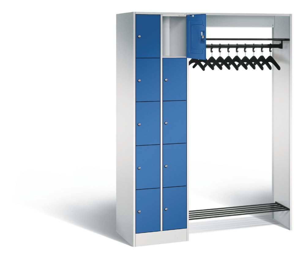 Produktbild C+P Garderobe Serie 8070 mit Fächerschrank in enzianblau 1410 x 480 x 1950 mm bild 2