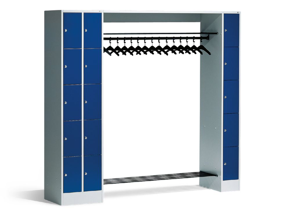 Produktbild C+P Garderobefächerschrank Serie 8070 1950 x 2100 x 480 mm lichtgrau enzianblau bild 1