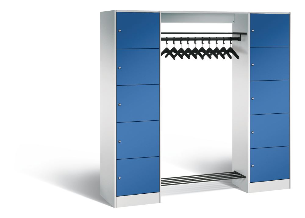 Produktbild C+P Garderobenfächerschrank Serie 8070 1950 x 1870 x 480 mm lichtgrau enzianblau