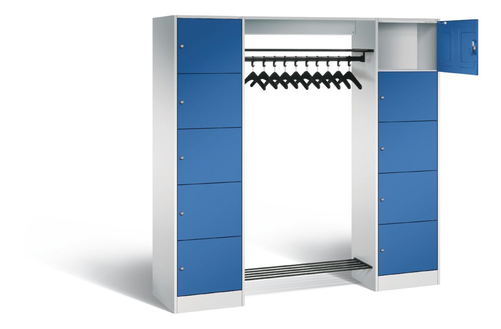 Produktbild C+P Garderobenfächerschrank Serie 8070 1950 x 1870 x 480 mm lichtgrau enzianblau bild 2