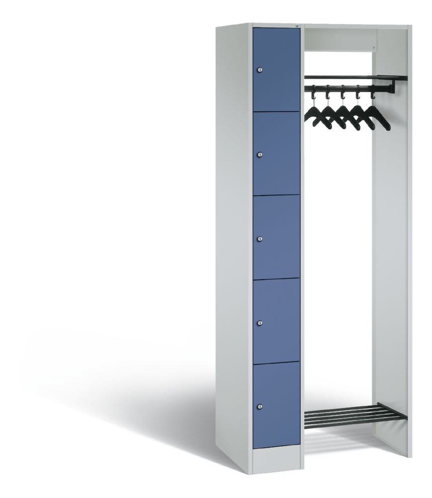 Produktbild C+P Garderobe Serie 8070 inklusive Kleiderbügel fernblau 740 x 480 x 1950 mm
