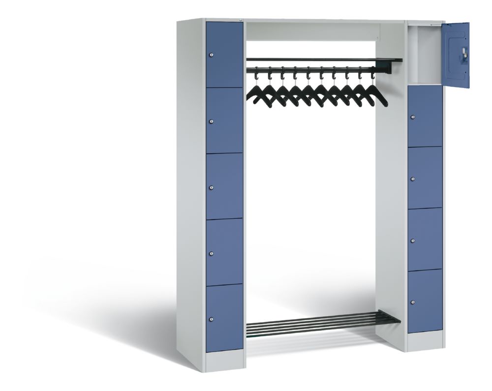Produktbild C+P Freistehende Garderobe mit Fächer Serie 8070 fernblau 1430 x 480 x 1950 mm bild 2