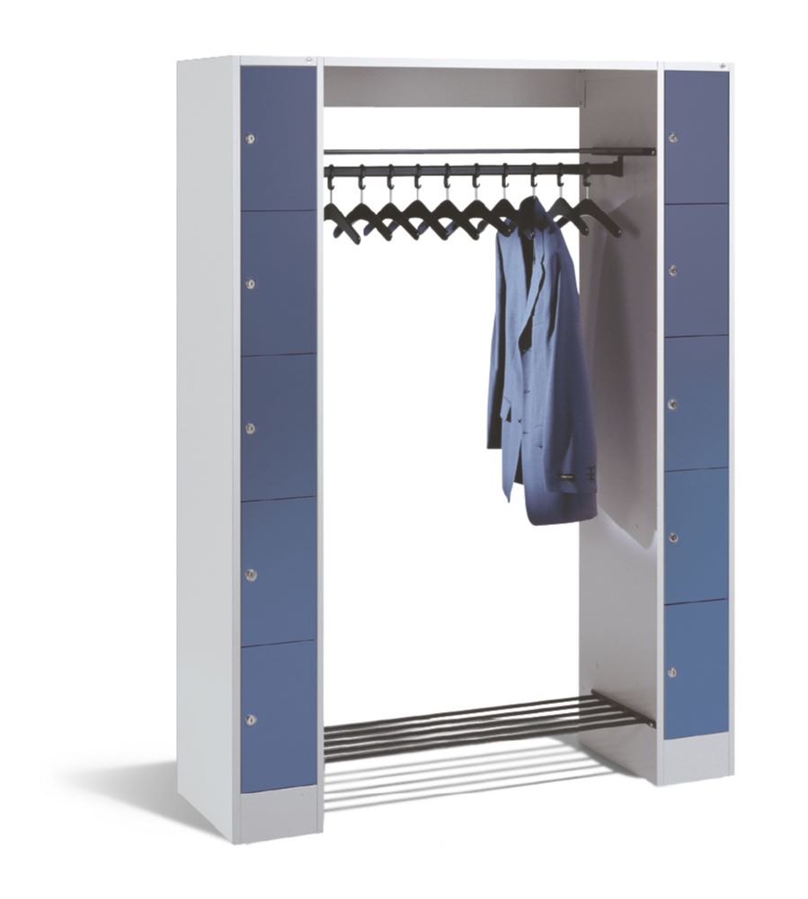 Produktbild C+P Freistehende Garderobe mit Fächer Serie 8070 fernblau 1430 x 480 x 1950 mm bild 3