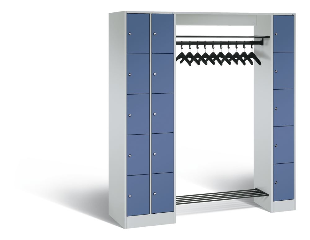 Produktbild C+P Garderobenfächerschrank Serie 8070 1950 x 2100 x 480 mm lichtgrau fernblau
