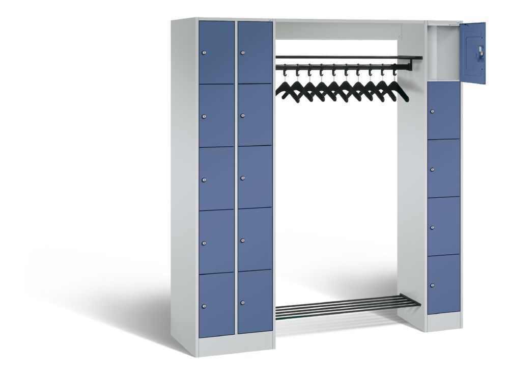 Produktbild C+P Garderobenfächerschrank Serie 8070 1950 x 2100 x 480 mm lichtgrau fernblau bild 2
