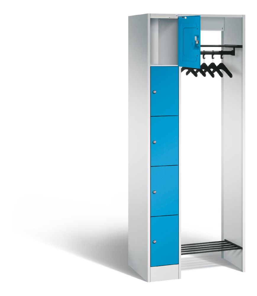 Produktbild C+P Garderobe Serie 8070 inklusive Kleiderbügel lichtblau 740 x 480 x 1950 mm bild 2