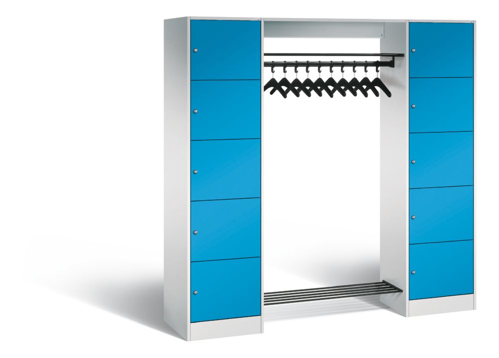 Produktbild C+P Garderobenfächerschrank Serie 8070 1950 x 1870 x 480 mm lichtgrau lichtblau