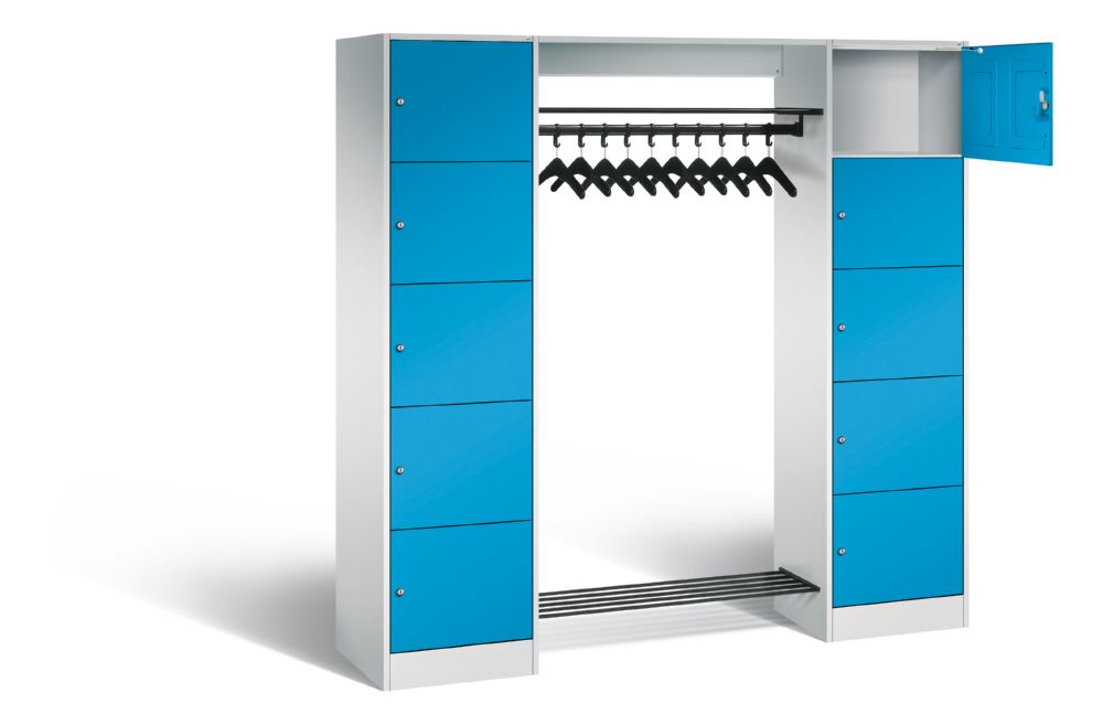 Produktbild C+P Garderobenfächerschrank Serie 8070 1950 x 1870 x 480 mm lichtgrau lichtblau bild 2