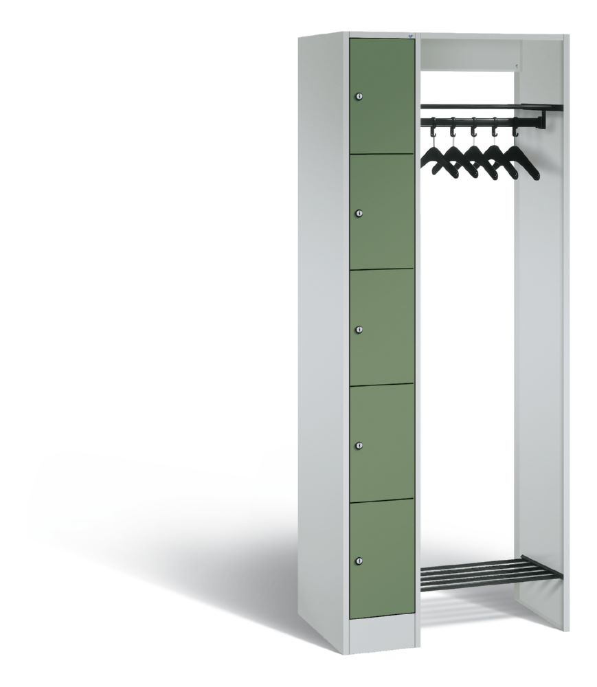 Produktbild C+P Garderobe Serie 8070 inklusive Kleiderbügel resedagrün 740 x 480 x 1950 mm