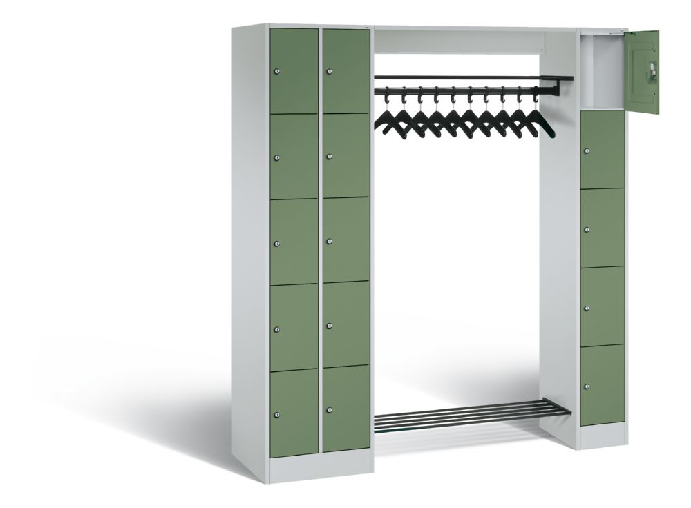Produktbild C+P Garderobefächerschrank Serie 8070 1950 x 2100 x 480 mm lichtgrau resedagrün bild 2