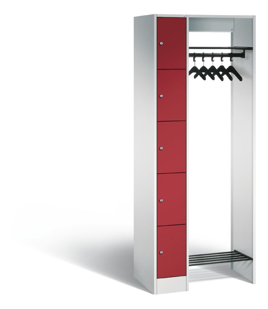 Produktbild C+P Garderobe Serie 8070 inklusive Kleiderbügel rubinrot 740 x 480 x 1950 mm