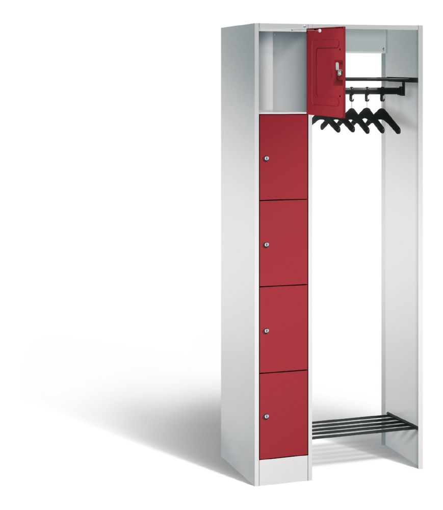 Produktbild C+P Garderobe Serie 8070 inklusive Kleiderbügel rubinrot 740 x 480 x 1950 mm bild 2