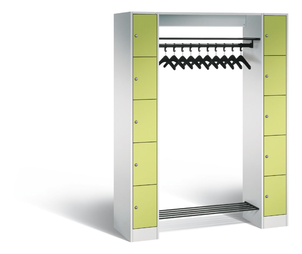 Produktbild C+P Freistehende Garderobe mit Fächer Serie 8070 viridingrün 1430 x 480 x 1950 mm