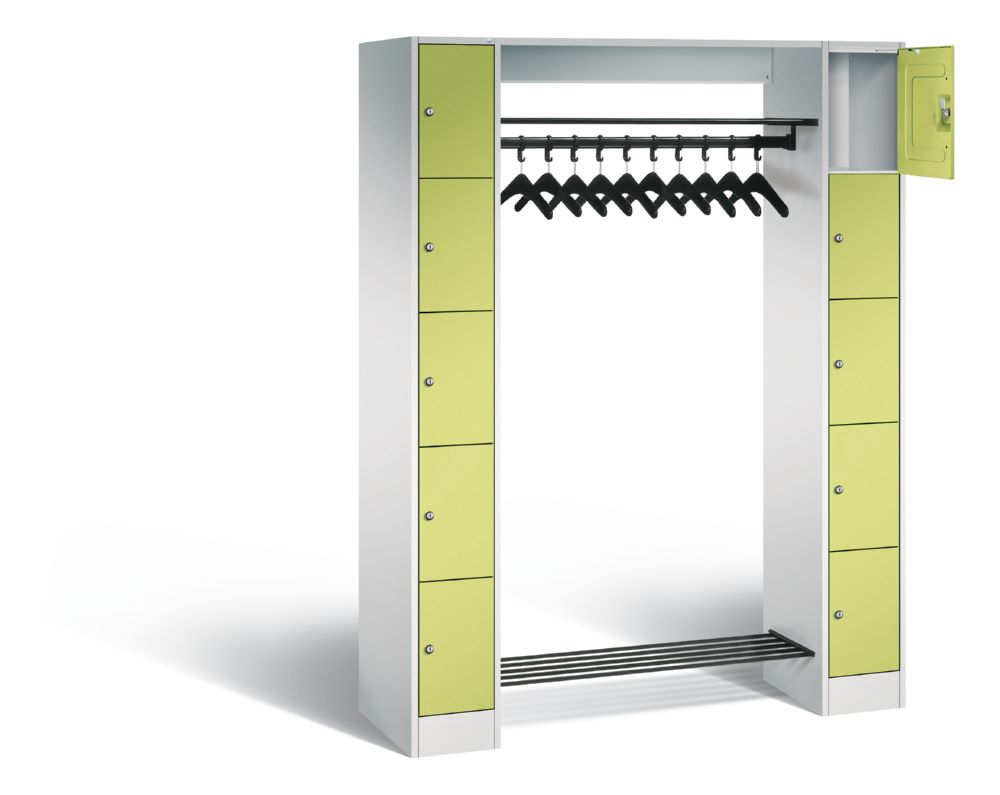 Produktbild C+P Freistehende Garderobe mit Fächer Serie 8070 viridingrün 1430 x 480 x 1950 mm bild 2
