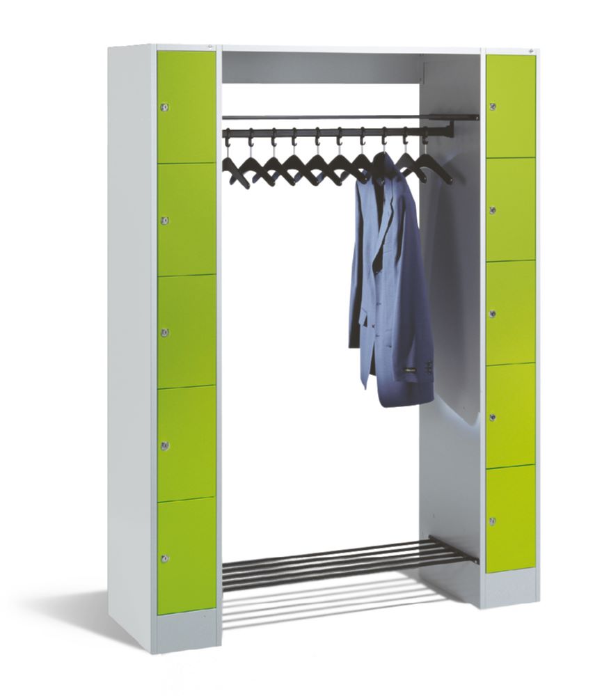 Produktbild C+P Freistehende Garderobe mit Fächer Serie 8070 viridingrün 1430 x 480 x 1950 mm bild 3