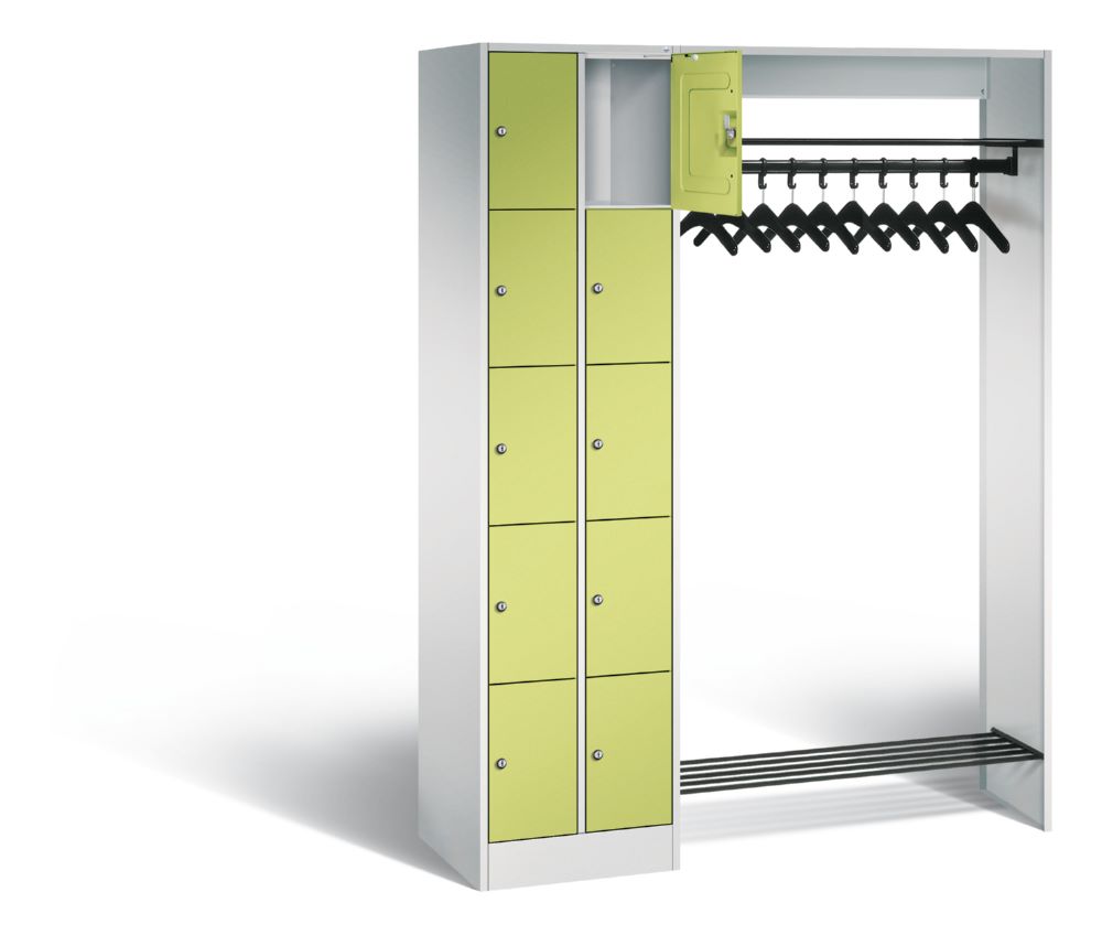 Produktbild C+P Garderobe Serie 8070 links mit Fächerschrank in viridingrün 1410 x 480 x 1950 mm bild 2